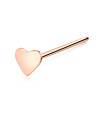 Solid Heart Silver Straight Nose Stud NSKA-601